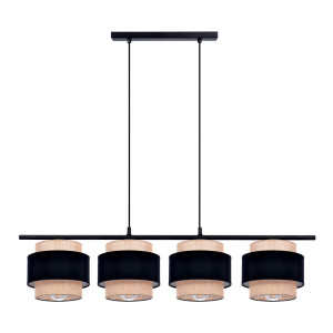 Lampa wisząca GATO K-5233 Czarny, beżowy 4 źr., E27, 15W LED - Kaja