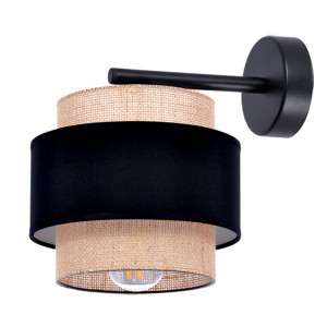 Kinkiet GATO K-5234 Czarny, beżowy 1 źr., E27, 15W LED - Kaja