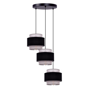Lampa wisząca ETELA K-5172 Czarny, szary 3 źr., E27, 15W LED - Kaja