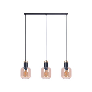 Lampa wisząca DOKA K-5268 Czarny, złoty, bursztyn 3 źr., E27, 15W LED - Kaja
