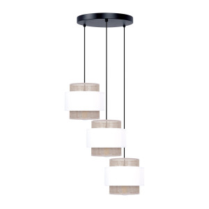 Lampa wisząca CEZAR K-5272 Biały, beżowy 3 źr., E27, 15W LED - Kaja