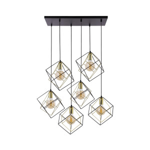 Lampa wisząca Alambre Czarny 6x E27 - TK Lighting