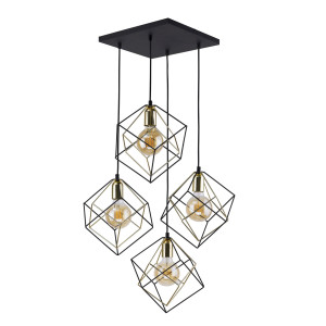 Lampa wisząca Alambre Czarny 4x E27 - TK Lighting