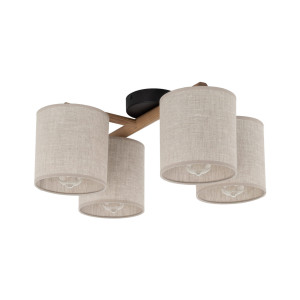 Kinkiet Deva Nature Czarny, Szary 4x E27 - TK Lighting