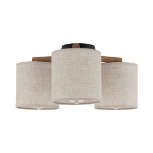 Kinkiet Deva Nature Czarny, Sosna 3x E27 - TK Lighting