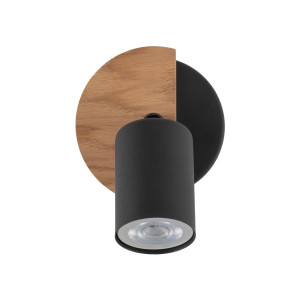Kinkiet Cover Wood Czarny, Orzech 1x GU10 - TK Lighting
