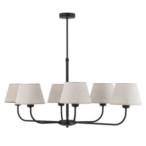 Lampa sufitowa Chicago Linen Czarny 6x E27 - TK Lighting