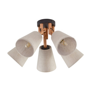 Lampa sufitowa Vaio Nature Czarny, Sosna 5x E27 - TK Lighting