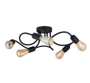 Lampa sufitowa Wave Black 5x E27 - TK Lighting