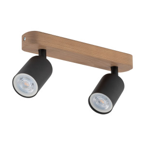 Kinkiet Top Wood Black 2x GU10 - TK Lighting