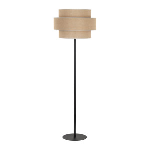 Lampa podłogowa Calisto Juta Czarny 1x E27 - TK Lighting