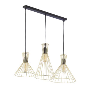 Lampa wisząca Sahara Czarny, Złoty 3x E27 - TK Lighting
