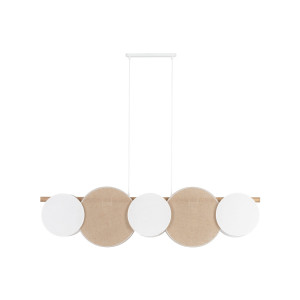 Lampa wisząca Pulse Biały, Sosna 5x E27 - TK Lighting