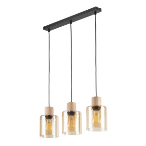 Lampa wisząca Orson Czarny, Sosna 3x E27 - TK Lighting