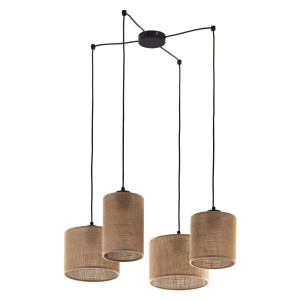 Lampa wisząca Juta Czarny 4x E27 - TK Lighting