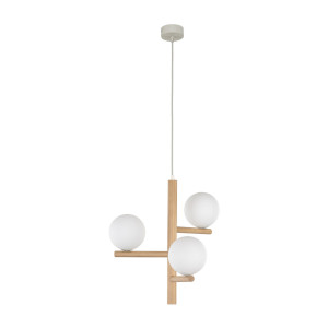 Lampa wisząca Estera Wood Czarny, Sosna 3x G9 - TK Lighting