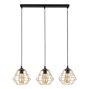 Lampa wisząca Diamond New Black/Gold 3x E27 - TK Lighting