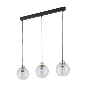 Lampa wisząca Devi Transparent Czarny, Złoty 3x E27 - TK Lighting
