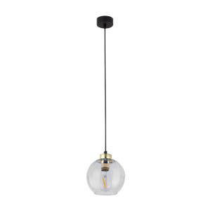 Lampa wisząca Devi Transparent Czarny, Złoty 1x E27 - TK Lighting