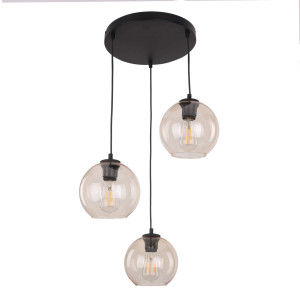 Lampa wisząca Cubus Bursztyn Czarny 3x E27 - TK Lighting