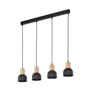 Lampa wisząca Cairo Czarny, Sosna 4x E27 - TK Lighting