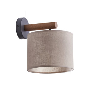 Kinkiet Deva Nature Czarny, Sosna 1x E27 - TK Lighting