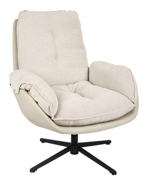 Fotel obrotowy CARINO beżowy PU, stal – King Home