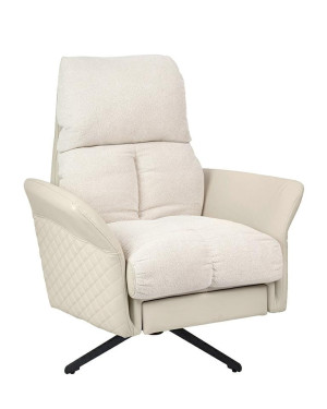Fotel obrotowy RELAX beżowy skóra PU, stal – King Home