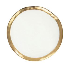 Dekoracja KARE talerz BELL 31 cm biało-złoty – Kare Design
