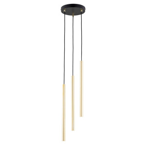 Lampa wisząca Emibig Selter 3 Premium czarna ze złotym kloszem 3×G9