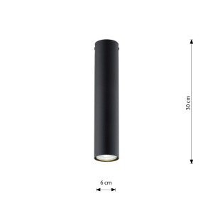 Lampa sufitowa Emibig Tecno 1M czarna z przezroczystym kloszem