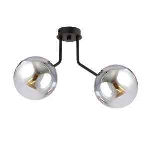 Lampa sufitowa Emibig Nova 2 czarna z grafitowym kloszem 2×E14