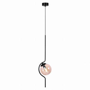 Lampa wisząca VELA K-5335 Bursztynowy, czarny 1 źr., E14, 10W LED - Kaja