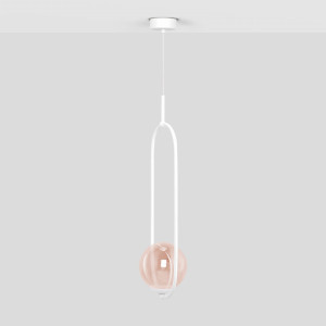 Lampa wisząca ALMA K-5304 Biały, bursztynowy 1 źr., E14, 10W LED - Kaja