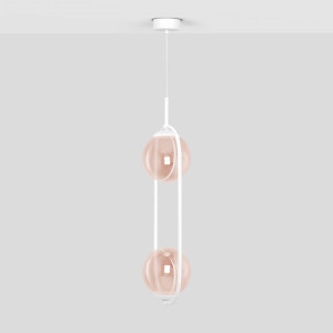 Lampa wisząca ALMA K-5305 Biały, bursztynowy 2 źr., E14, 10W LED - Kaja