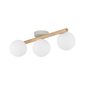 Kinkiet Estera Wood Biały, Sosna 3x G9 - TK Lighting