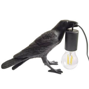 Lampa Stołowa z żywicy Kruk Abruzzo Corvo E27