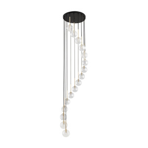 Lampa wisząca Aurora Transparent Czarny, Złoty 16x G9 - TK Lighting