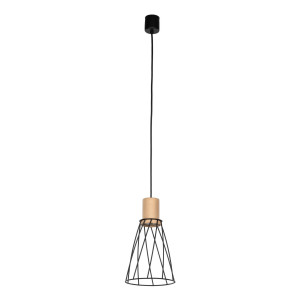 Lampa wisząca Modesto Wood Sosna Czarny, Sosna 1x GU10 - TK Lighting