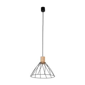 Lampa wisząca Modesto Wood Sosna Czarny 1x E27 - TK Lighting