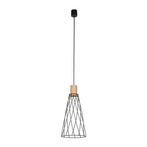 Lampa wisząca Modesto Wood Sosna Czarny 1x E27 - TK Lighting