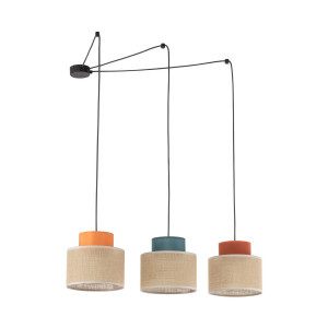 Lampa wisząca Duo Juta Mix Czarny 3x E27 - TK Lighting