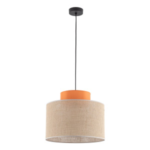 Lampa wisząca Duo Juta Orange Czarny 1x E27 - TK Lighting