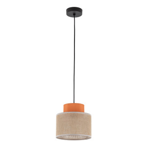 Lampa wisząca Duo Juta Orange Czarny 1x E27 - TK Lighting