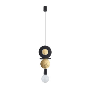 Lampa wisząca DROPS WOOD E 1xE27 czarna 11177 Nowodvorski