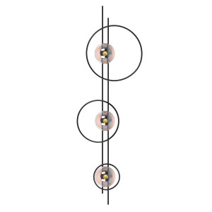 Kinkiet CORSA K-5348 Bursztynowy, czarny 3 źr., E14, 10W LED - Kaja