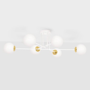 Lampa sufitowa ELMO K-5314 Biały, złoty 6 źr., E14, 10W LED - Kaja