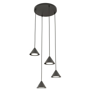 Lampa wisząca Emibig Elit 4 Premium czarna z czarnym kloszem 4×GX53