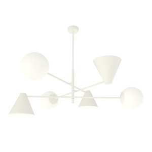 Lampa wisząca Hermes biały 6x E-14 - Emibig