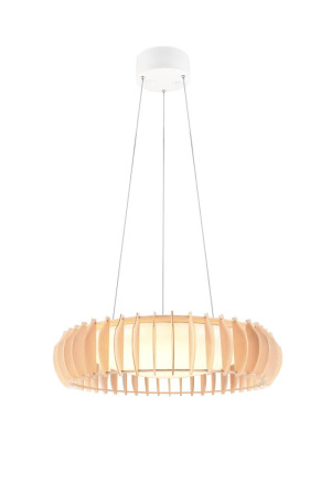Lampa wisząca Monte biały, drewno jasne i ciemne LED zintegrowany R32171930 - RL